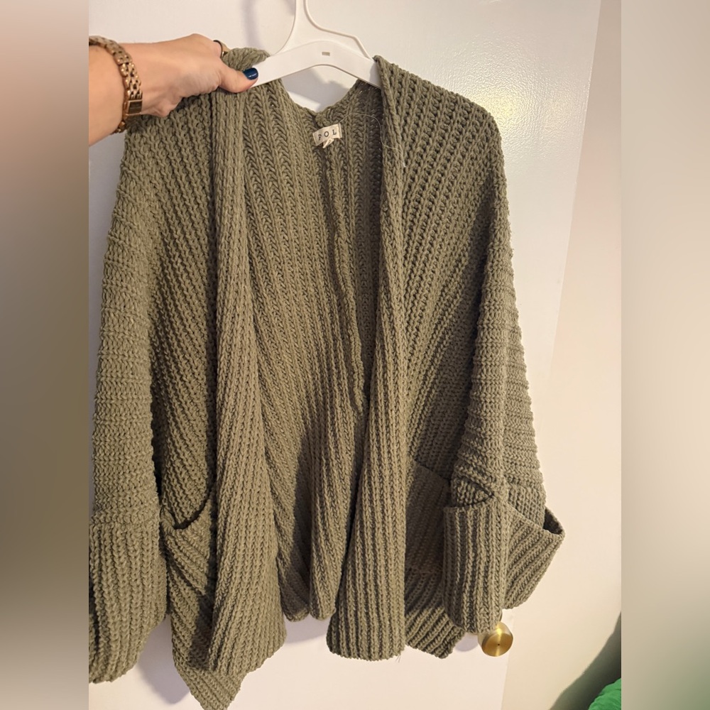 POL Sage Green Cardigan